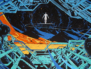 abstract painting, Kilian Eng, science fiction, Silver Surfer HD wallpaper