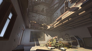 brown and black wooden table, EICHENWALDE, Overwatch, EICHENWALDE(Overwatch)