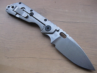 gray stainless steel folding pocketknife, Strider , knife