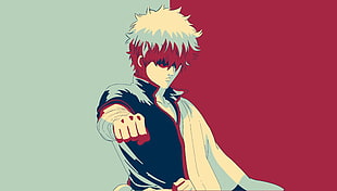 man with white top cartoon character screenshot, Gintama, Sakata Gintoki