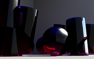 black and red glass display