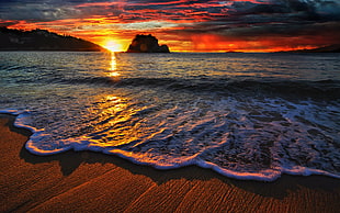 sunset over the horizon