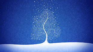white tree illustration HD wallpaper