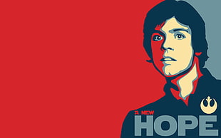 Hope text overlay, Luke Skywalker, Star Wars, Hope posters, artwork HD wallpaper