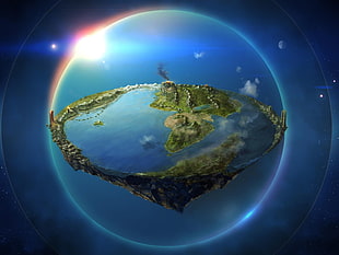 flat earth illustration, Arda, The Silmarillion, The Hobbit, The Lord of the Rings