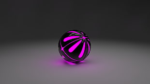 black and pink decorative ball, 3D, Cinema 4D, digital art