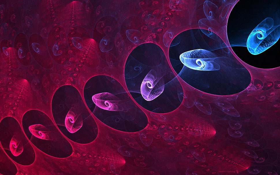 purple and blue abstract poster HD wallpaper