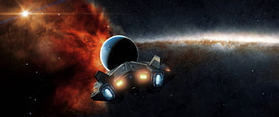 gray spaceship and planet illustration, Elite: Dangerous