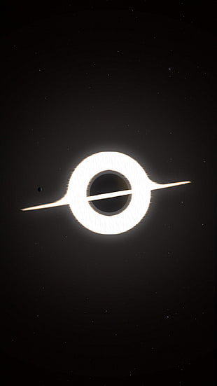 round white and black abstract illustration, Interstellar (movie), Gargantua , space, black holes HD wallpaper