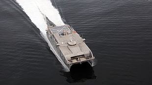 battleship on body of water HD wallpaper