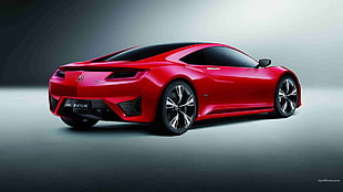 red coupe, acura, Acura NSX, car, red cars