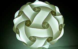 close-up photo of green kaleido lamp