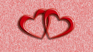 two hearts decor HD wallpaper