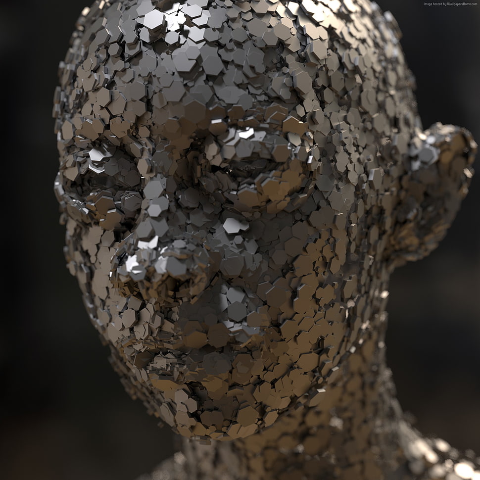 person face puzzle illustration HD wallpaper