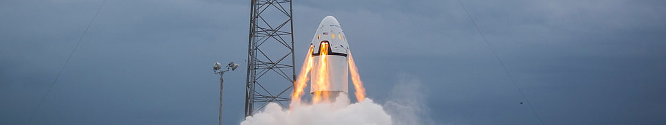 white space shuttle, space, satellite, rocket, SpaceX HD wallpaper