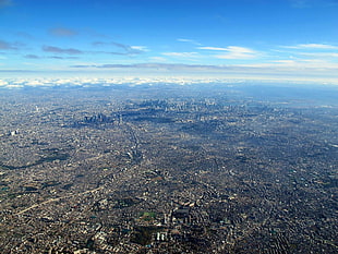white clouds, cityscape HD wallpaper
