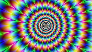 black, pink, and white optical illusion