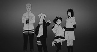 Naruto family poster, Uzumaki Himawari, Uzumaki Boruto, Uzumaki Naruto, Naruto Shippuuden HD wallpaper