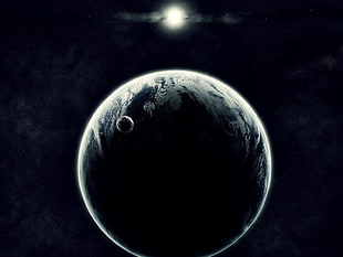 moon illustration, space, planet, space art, digital art