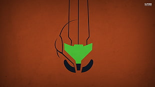 green and black illustration, Metroid, Samus Aran, minimalism, video games