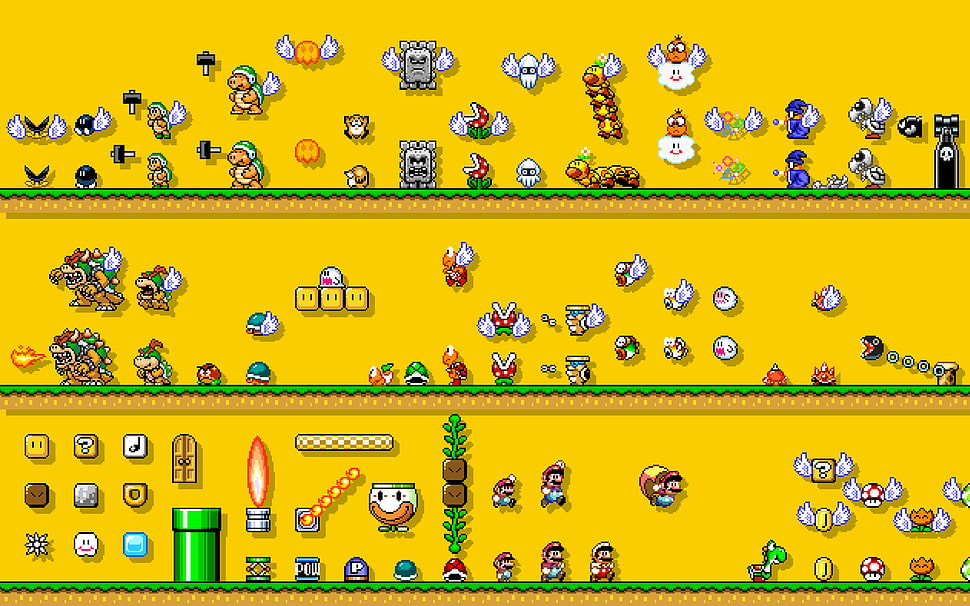 Super Mario game, Mario Bros., video games, simple background, retro games HD wallpaper
