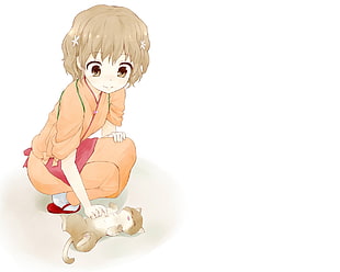 brown haired female anime character in kimono dress graphics