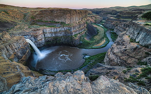 landscape photography of waterfalls HD wallpaper