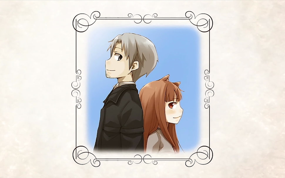 Holo and Lawrence Spice and Wolf, Spice and Wolf, Holo, Lawrence Kraft, Okamimimi HD wallpaper