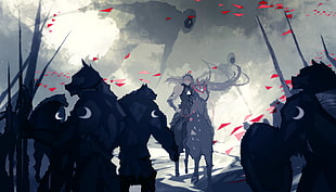 game poster, Nano Mortis, werewolves, fantasy art, horse