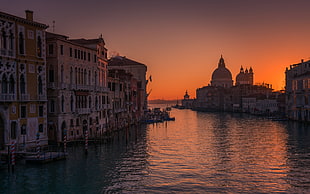 brown concrete buildings, landscape, Venice, Italy, canal