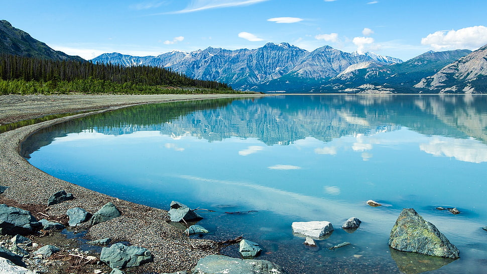blue body of water, nature, Lake Yukón, Canada, landscape HD wallpaper