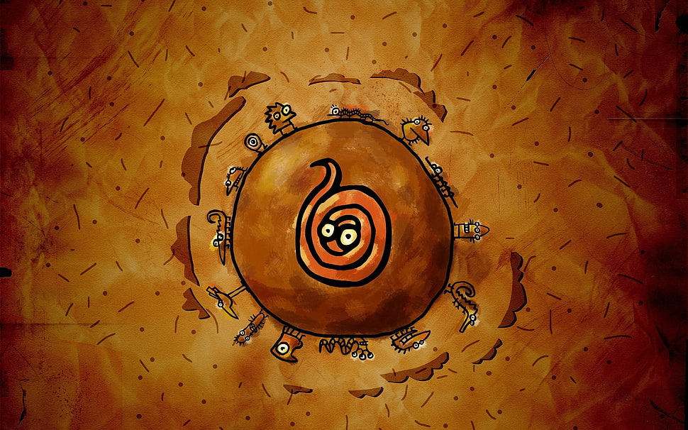 worm world painting HD wallpaper