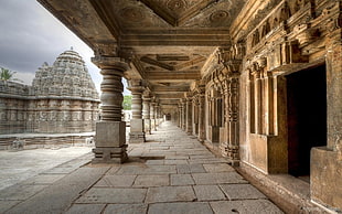 gray concrete pillar, religion, temple, India