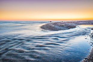 sea, dawn, landscape, nature HD wallpaper