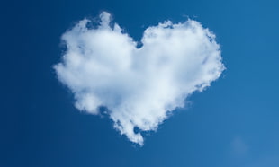 white heart shaped clouds