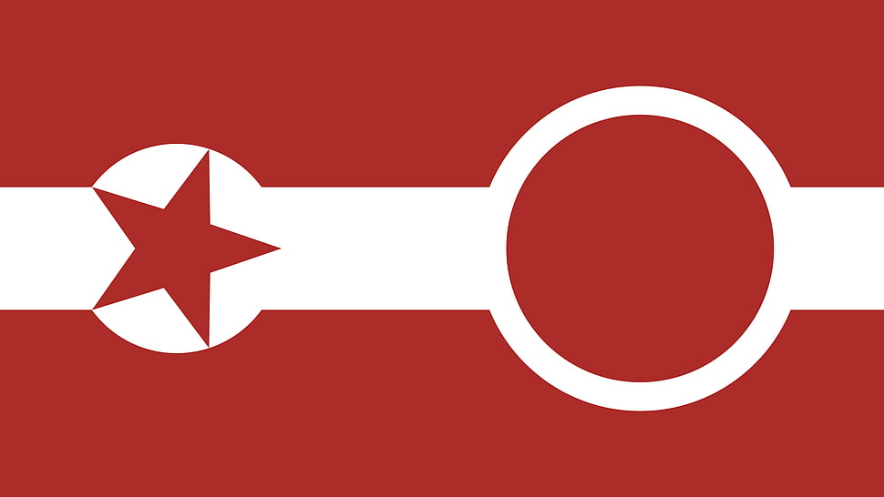 red and white star logo, minimalism, Mars, flag HD wallpaper
