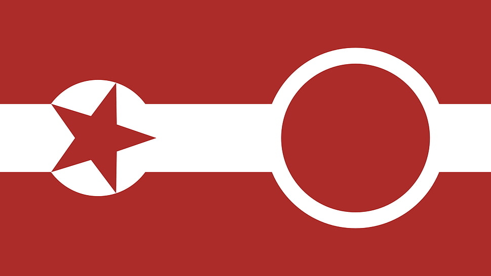 red and white star logo, minimalism, Mars, flag HD wallpaper