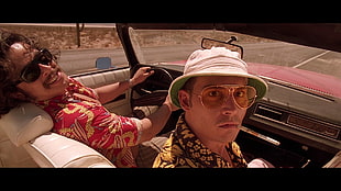 men's gold-colored framed Aviator-style sunglasses, Johnny Depp, Fear and Loathing in Las Vegas HD wallpaper