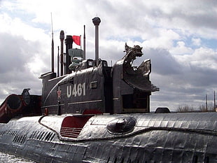 black and white motor scooter, submarine, U-Boat, U 461, Russian Navy HD wallpaper