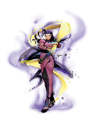 purple-haired female anime character wallpaper, Street Fighter IV