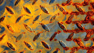 gray and brown metal board, metal, rust, texture, simple