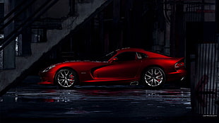 red coupe, Dodge Viper, SRT Viper, coupe, American cars HD wallpaper