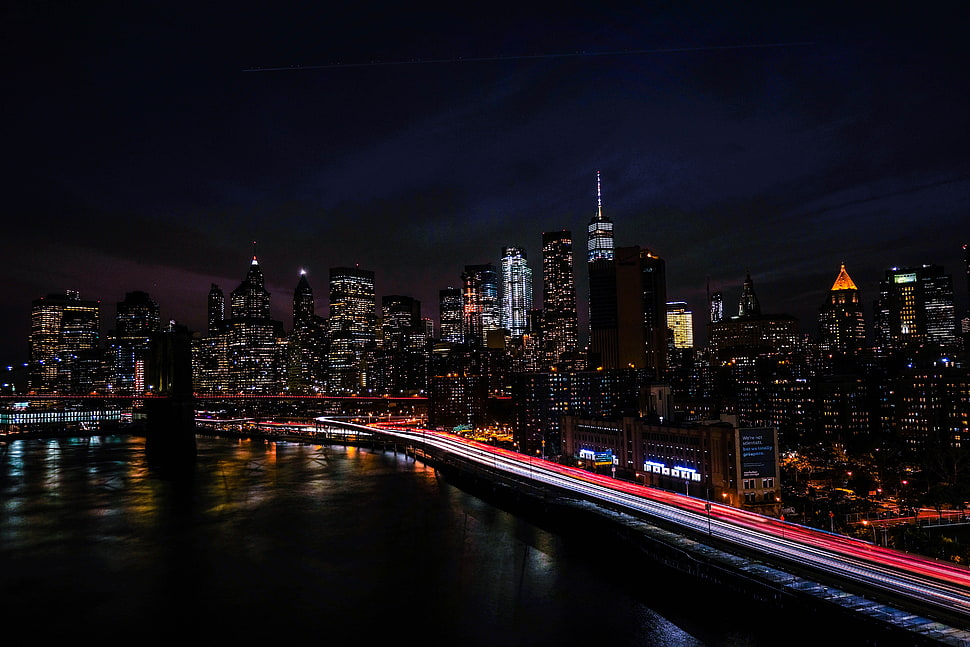 high rise building, New york, Usa, Night city HD wallpaper
