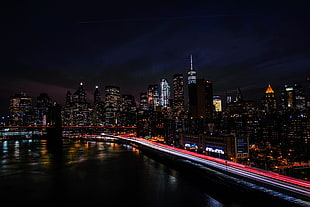 high rise building, New york, Usa, Night city