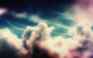 teal and white clouds