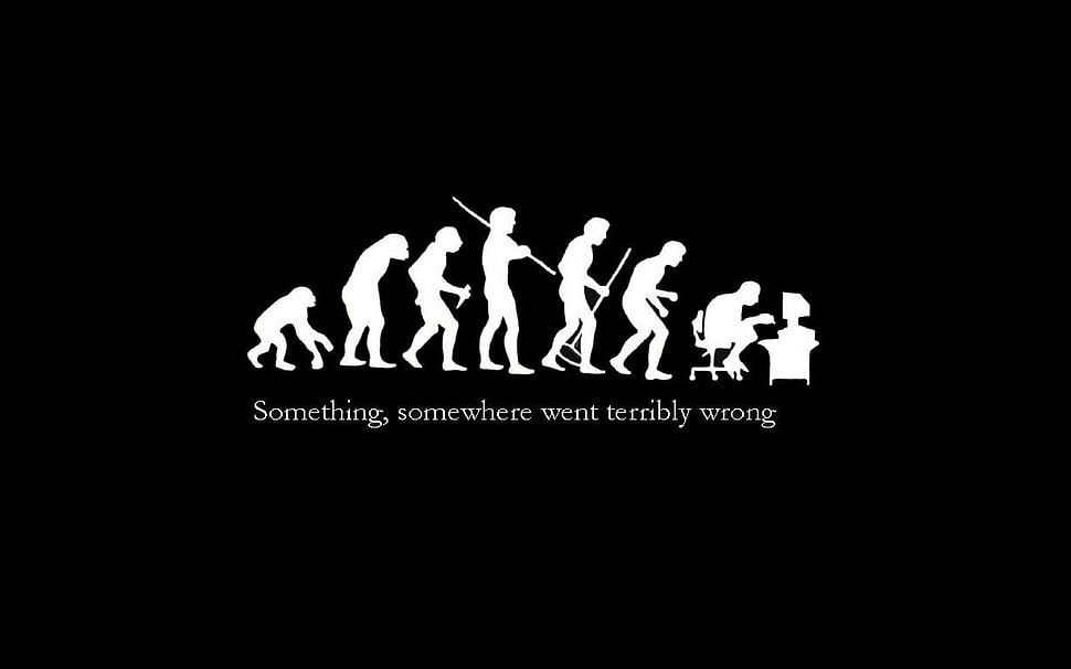 Something, somewhere went terribly wrong text, minimalism HD wallpaper