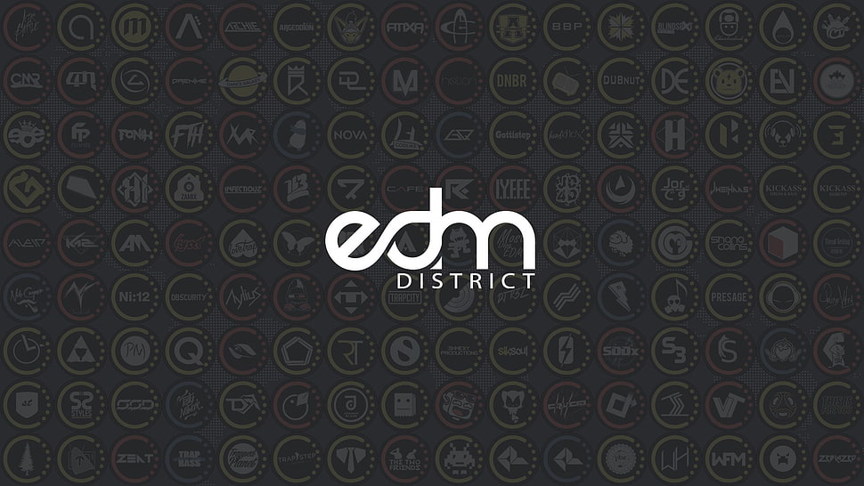 Edm District logo, EDM, music, electronic music, simple background HD  wallpaper | Wallpaper Flare