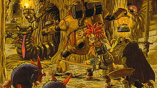 red haired man illustration, SNES, Chrono Trigger