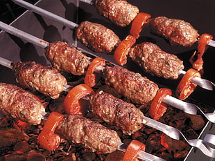 meat barbecue with tomatoes