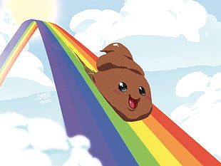 poop on rainbow illustration